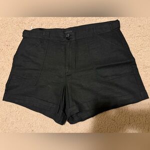 Sanctuary Dark Black Linen Shorts